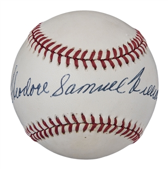 Ted Williams Full Name "Theodore Samuel Williams" Single Signed Ball (PSA/DNA)